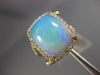 ESTATE 5.73CT DIAMOND & AAA OPAL 14K YELLOW GOLD 3D SQUARE HALO CRISS CROSS RING