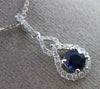 ESTATE .73CT DIAMOND & SAPPHIRE 18K WHITE GOLD DOUBLE RAIN DROP FLOATING PENDANT