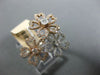 ESTATE LARGE .70CT DIAMOND 14KT WHITE & ROSE GOLD MULTI FLOWER HEART LOVE RING