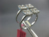 ESTATE WIDE .78CT ROUND & BAGUETTE DIAMOND 18K WHITE GOLD 3D SQUARE CLUSTER RING