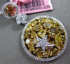 ESTATE 3.96CT MULTI FANCY COLOR DIAMOND 18KT 2 TONE GOLD 3D FLOWER STAR PENDANT