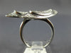ESTATE LARGE .68CT DIAMOND 18KT WHITE GOLD 3D CLASSIC DOUBLE CANOE FUN LOVE RING
