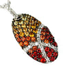 ESTATE 1.50CT DIAMOND & AAA MULTI COLOR SAPPHIRE 14KT WHITE GOLD CLUSTER PENDANT