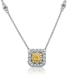 ESTATE 18KT WHITE AND YELLOW GOLD LOVE NECKLACE