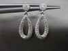 ESTATE .48CTW DIAMOND 14KT WHITE GOLD CLASSIC PAVE PEAR SHAPE HANGING EARRINGS