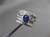 ANTIQUE WIDE 1.01CT DIAMOND & AAA SAPPHIRE 18K WHITE GOLD ETERNITY FILIGREE RING