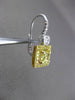 ESTATE LARGE 2.16CT WHITE & YELLOW DIAMOND 18KT 2 TONE GOLD HANGING EARRINGS