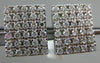 ESTATE 2.18CT DIAMOND 18K WHITE GOLD MULTI ROW RECTANGULAR PAVE CLIP ON EARRINGS