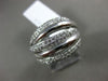 ESTATE WIDE .85CT ROUND DIAMOND 14KT WHITE GOLD MULTI ROW CRISS CROSS LOVE RING