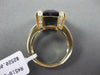 ESTATE LARGE 6.99CT DIAMOND & AAA AMETHYST 14KT YELLOW 3 DIMENSION COCKTAIL RING