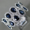ESTATE WIDE 3.42CT DIAMOND & AAA SAPPHIRE 14KT GOLD 3D INFINITY ANNIVERSARY RING