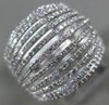ESTATE LARGE 1.0CT DIAMOND 14KT WHITE GOLD 3D MULTI ROW CLASSIC ANNIVERSARY RING