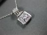 ANTIQUE .45CT DIAMOND 14KT WHITE GOLD 3D SQUARE CLUSTER FILIGREE PENDANT #15024