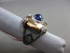 ANTIQUE LARGE 4.87CT DIAMOND & AAA SAPPHIRE 18KT TWO TONE GOLD 3D FILIGREE RING