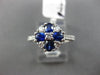 ESTATE 1.21CT DIAMOND & SAPPHIRE 18KT WHITE GOLD SEMI ETERNITY FLOWER LOVE RING