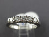 ESTATE .56CT ROUND DIAMOND 14KT WHITE GOLD 3D CLASSIC 5 STONE ANNIVERSARY RING