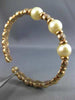 ESTATE LARGE .70CT DIAMOND & AAA SOUTH SEA PEARL 14KT ROSE GOLD BANGLE BRACELET