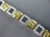 WHITE & FANCY YELLOW 8.33CT DIAMOND 18KT TWO TONE GOLD 3D SQUARE TENNIS BRACELET