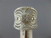 ESTATE LARGE 1.25CT DIAMOND 14K WHITE GOLD FLOWER OPEN FILIGREE ANNIVERSARY RING