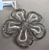 ESTATE MASSIVE 1.64CT WHITE & BLACK DIAMOND 18KT WHITE GOLD 3D FLOWER PENDANT