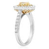ESTATE WHITE & FANCY YELLOW 1.70CT DIAMOND 18KT 2 TONE GOLD 3D OVAL PROMISE RING
