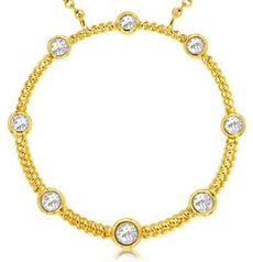 ESTATE .25CT DIAMOND 14KT YELLOW GOLD 3D CLASSIC ETOILE CIRCLE OF LIFE NECKLACE