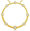 ESTATE .25CT DIAMOND 14KT YELLOW GOLD 3D CLASSIC ETOILE CIRCLE OF LIFE NECKLACE