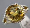 ESTATE 3.52CT DIAMOND & AAA CITRINE 14KT YELLOW GOLD ROUND HALO ENGAGEMENT RING