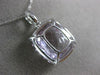 7.54CT DIAMOND AAA PINK TOPAZ & AMETHYST 14K WHITE GOLD RECTANGULAR HALO PENDANT