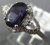 ESTATE 2.21CT DIAMOND & AAA ALEXANDRITE 18KT WHITE GOLD 3D OVAL ENGAGEMENT RING
