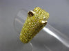 LARGE 2.59CT FANCY YELLOW DIAMOND & AAA EMERALD 18K YELLOW GOLD HAPPY TIGER RING