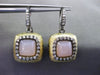 ESTATE .60CT DIAMOND PINK QUARTZ 14K BLACK YELLOW GOLD FILIGREE HANGING EARRINGS