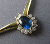 ESTATE 1.10CT DIAMOND & AAA SAPPHIRE 14KT YELLOW GOLD 3D FLOWER NECKLACE #13011