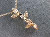 ESTATE 1.37CT PINK DIAMOND 18K WHITE & ROSE GOLD 3D BY THE YARD LEAF NECKLACE