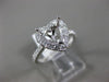 ESTATE .51CT DIAMOND 18K WHITE GOLD 3D HEART SHAPE SEMI MOUNT ENGAGEMENT RING