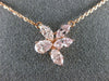 ESTATE 1.40CT PINK DIAMOND 18K ROSE GOLD 3D BY THE YARD BUTTERFLY LEAF NECKLACE