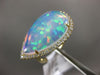 ESTATE EXTRA LARGE 8.13CT DIAMOND & AAA OPAL 14KT YELLOW GOLD CLASSIC HALO RING