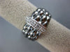 ESTATE WIDE .20CT DIAMOND 14K WHITE & BLACK GOLD HONEY COMB FUN ANNIVERSARY RING