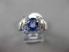 ESTATE WIDE 1.64CT DIAMOND & AAA SAPPHIRE 14KT WHITE GOLD OVAL ENGAGEMENT RING
