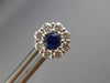 ESTATE .85CT DIAMOND & AAA SAPPHIRE 18KT WHITE GOLD CLASSIC FLOWER STUD EARRINGS