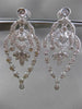 ESTATE LARGE 1.50CT DIAMOND 14KT WHITE GOLD CHANDELIER FILIGREE CLIP ON EARRINGS