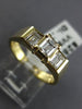 ANTIQUE .76CT ASSCHER DIAMOND 14KT YELLOW GOLD PAST PRESENT FUTURE RING #22009