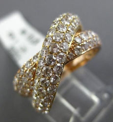 ESTATE WIDE 2.04CT DIAMOND 14KT WHITE & YELLOW GOLD MULTI ROW CRISS CROSS RING
