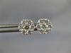 ESTATE .94CT DIAMOND 18KT WHITE GOLD 3D 8mm CLASSIC CLUSTER FLOWER STUD EARRINGS