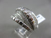 ESTATE WIDE .71CT DIAMOND 18K WHITE GOLD MULTI ROW CRISS CROSS PAVE SQUARE RING