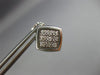 ESTATE LARGE .30CT DIAMOND 14K WHITE GOLD 3D CLASSIC SQUARE LOVE EARRINGS #21642