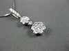 ESTATE .50CT ROUND DIAMOND 18KT WHITE GOLD FLOATING FLORAL DROP PENDANT & CHAIN