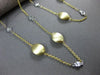 ESTATE LONG 1.20CT DIAMOND 14K WHITE & YELLOW GOLD OVAL BY THE YARD FUN NECKLACE