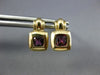 ESTATE .80CT AAA AMETHYST 14KT YELLOW GOLD 3D CLASSIC SQUARE STUD EARRINGS