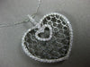 ESTATE LARGE .75CT DIAMOND 14KT WHITE GOLD HEART WEB STAR OF DAVID LOVE PENDANT